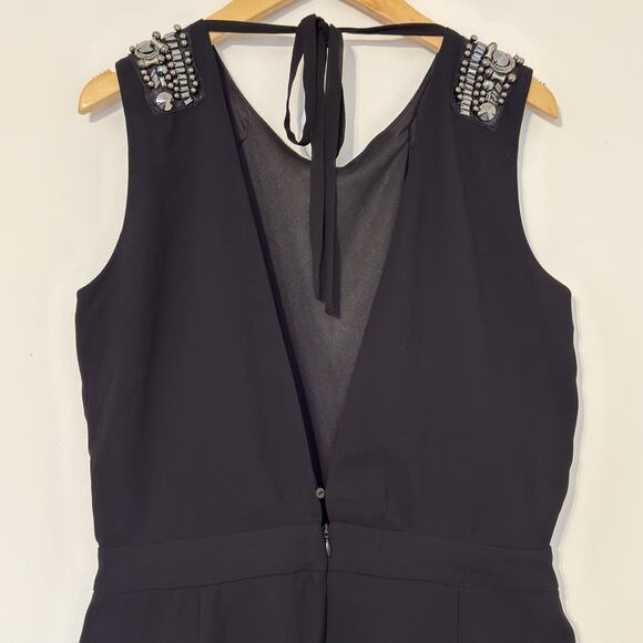 Zara Short Romper with Embellished Shoulders and Open Back, Size L - Picture 7 of 12